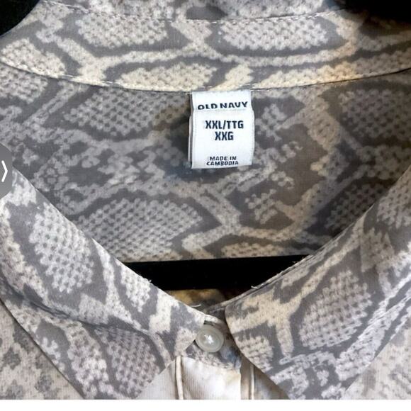 Old Navy Dress/Jacket Womens SZ 2XL Snake Print Sheer Drawstring Duster - Picture 2 of 15